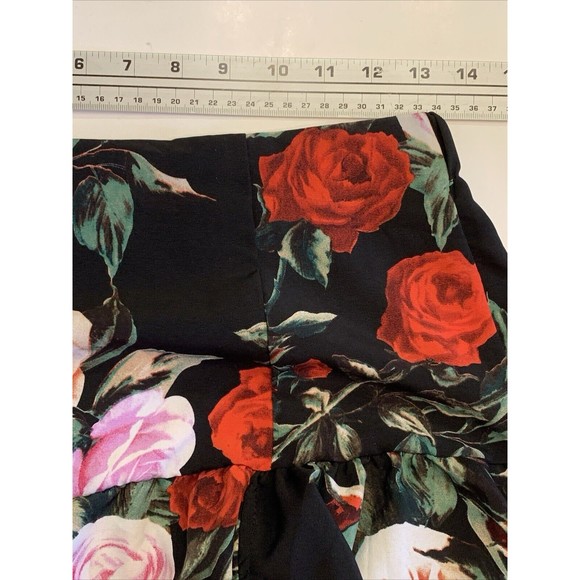 Maxi Skirt Dark Floral Paneled Sz S/M Festivals Fairy Rose Boho Hippie 70’s - Picture 7 of 8